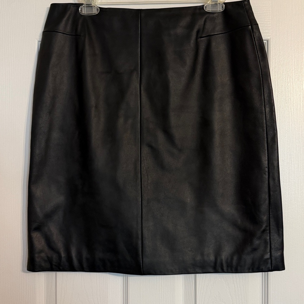 ANDREA VICCARO Vintage Black Leather Skirt